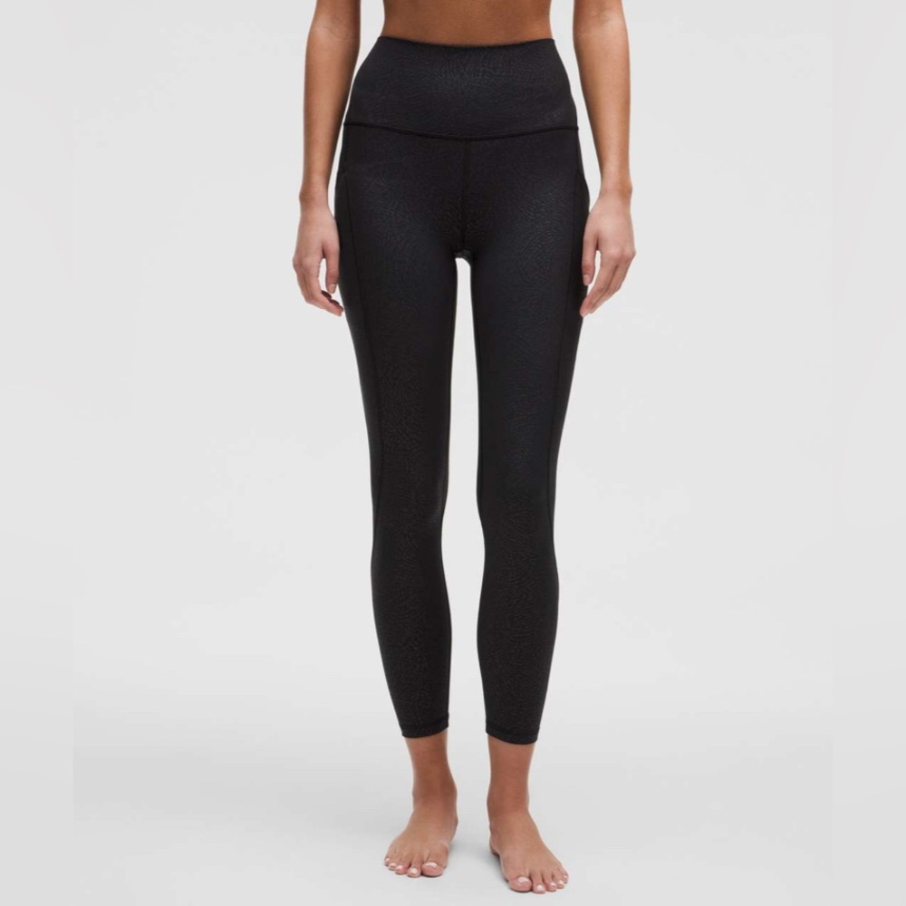 NWT $138 Lululemon Align High-Rise Pant with Pockets 25" Ripple Emboss Black - Picture 5 of 6